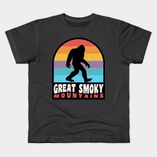 Great Smoky Mountains National Park Bigfoot Sasquatch Retro Kids T-Shirt